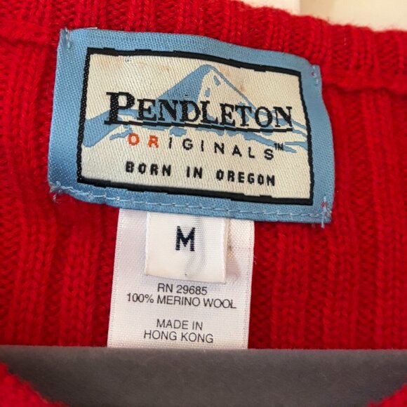 Pendleton vintage red sweater vest medium merino wool - Picture 3 of 5